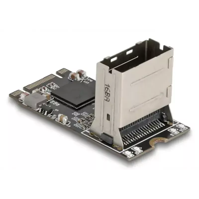 DELOCK vidinė M.2 į Mini‑SAS adapterio kortelė 64260, M.2 pagrindinė, Mini‑SAS išvestis, JMicron JMB585, juoda, LED