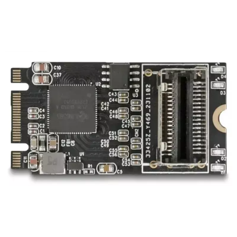 DELOCK vidinė M.2 į Mini‑SAS adapterio kortelė 64260, M.2 pagrindinė, Mini‑SAS išvestis, JMicron JMB585, juoda, LED