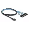 DELOCK vidinė M.2 į Mini‑SAS adapterio kortelė 64260, M.2 pagrindinė, Mini‑SAS išvestis, JMicron JMB585, juoda, LED