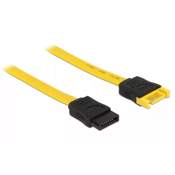 SATA kabelis DeLOCK 0,7 m 2xSATAIII SATA 7 kontaktų juodas geltonas