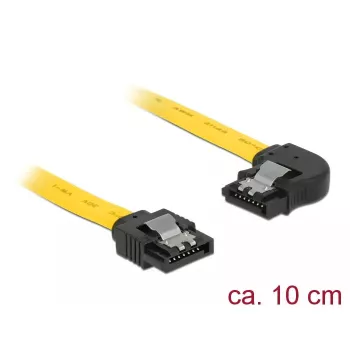 SATA kabelis DeLOCK 83957 0.1 m 7 kontaktų juodas geltonas