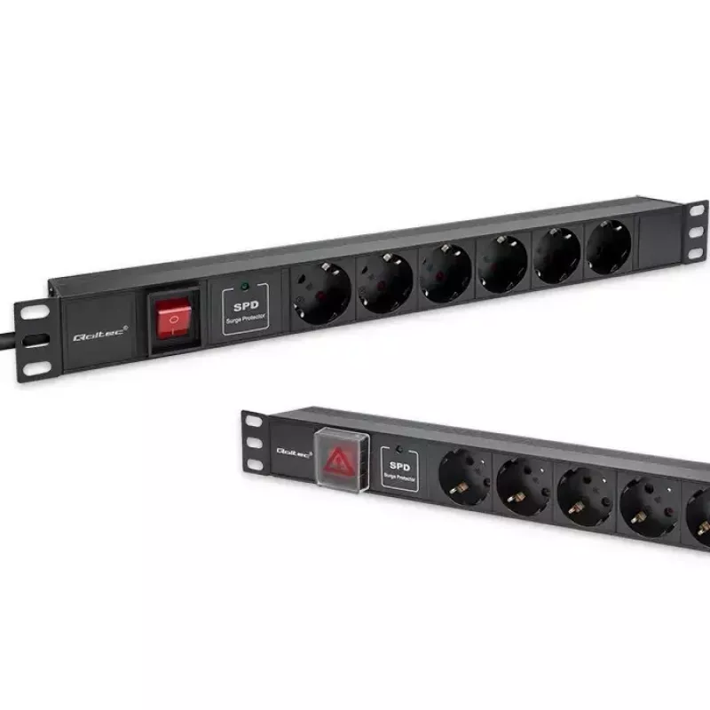 QOLTEC PDU 16A 6xSCHUKO 1.8m maitinimo skirstytuvas RACK 19 1U