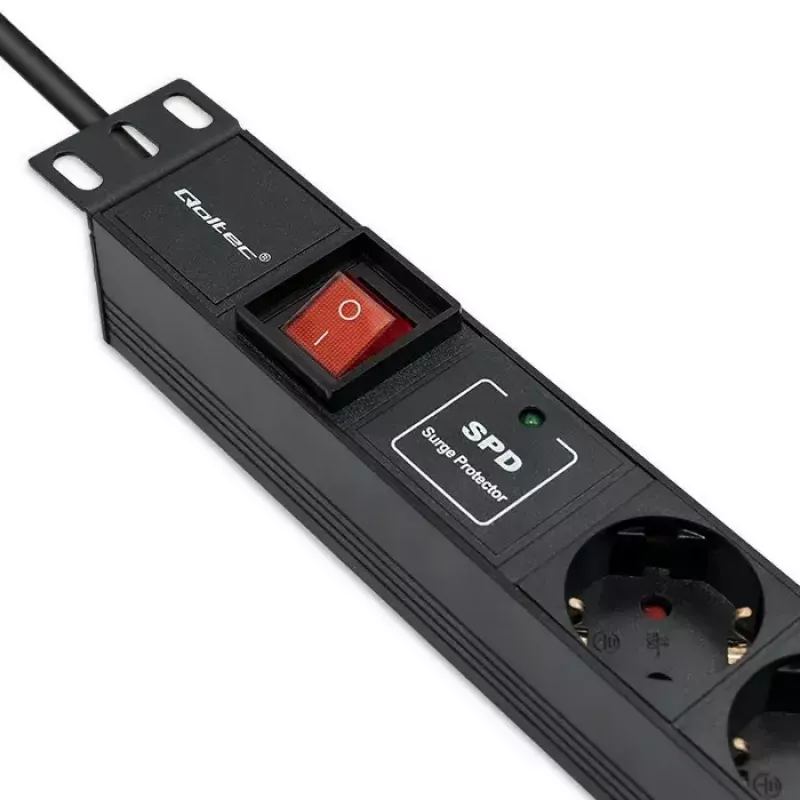 QOLTEC PDU 16A 6xSCHUKO 1.8m maitinimo skirstytuvas RACK 19 1U