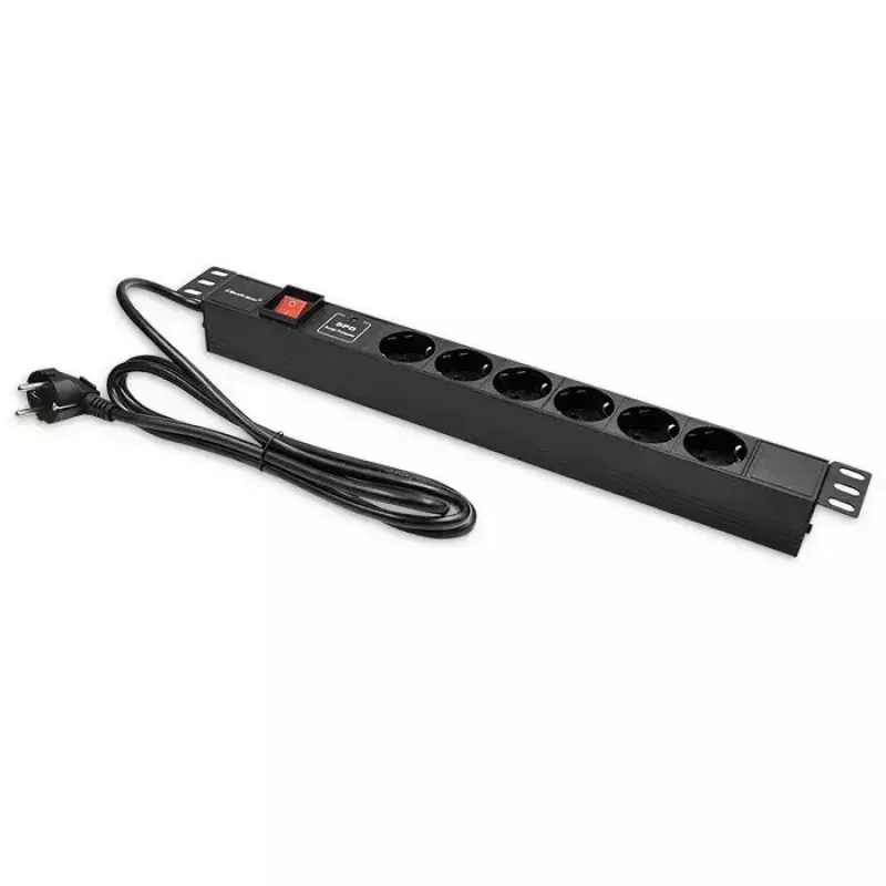 QOLTEC PDU 16A 6xSCHUKO 1.8m maitinimo skirstytuvas RACK 19 1U