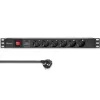QOLTEC PDU 16A 6xSCHUKO 1.8m maitinimo skirstytuvas RACK 19 1U