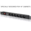 QOLTEC PDU 16A 6xSCHUKO 1.8m maitinimo skirstytuvas RACK 19 1U