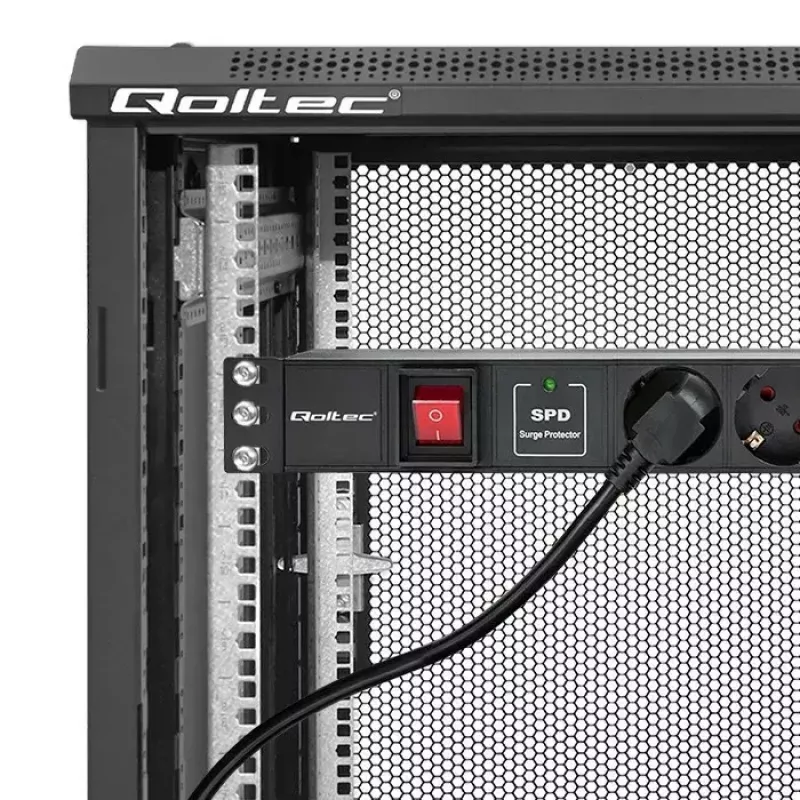 QOLTEC PDU 16A 6xSCHUKO 1.8m maitinimo skirstytuvas RACK 19 1U