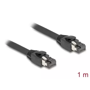 DeLOCK RJ45 tinklo kabelis Cat.8.1 S/FTP 1 m iki 40 Gbps juodas