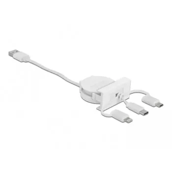 Laidas DeLOCK Easy 45 modulinis USB 2.0 3 in 1 ištraukiamas 0,5 m