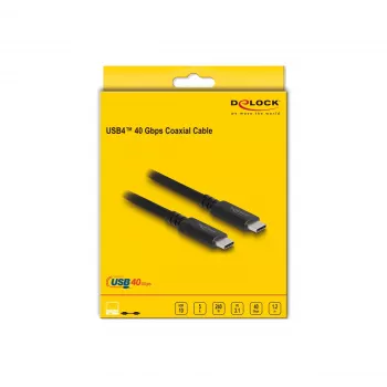 DeLOCK USB4 40 Gbps koaksialinis laidas 1,2 m USB PD 3.1 240 W