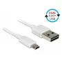USB kabelis DeLOCK 84806 USB 2.0 0,5 m USB A Micro-USB B baltas