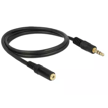 Garso kabelis 3.5 mm M-F DeLOCK 83764 1 m juodas