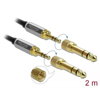 Garso kabelis 3,5 mm DeLOCK 85786 2 m Juodai Pilka