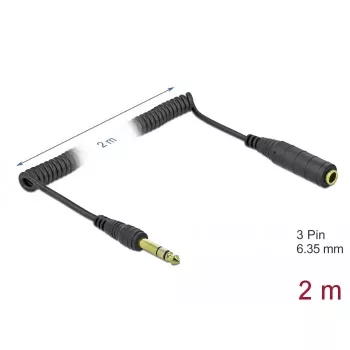 Audio kabelis DeLOCK 85938 2 m 6,35 mm juodas