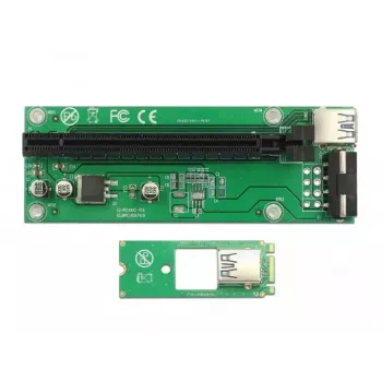 DeLOCK 41428 M.2 2260 PCIe x16 lizdo adapterio kortelė su USB 3.2 Gen 1