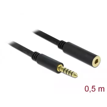 Garso kabelis DeLOCK 85795 0,5 m 4,4 mm Juodas