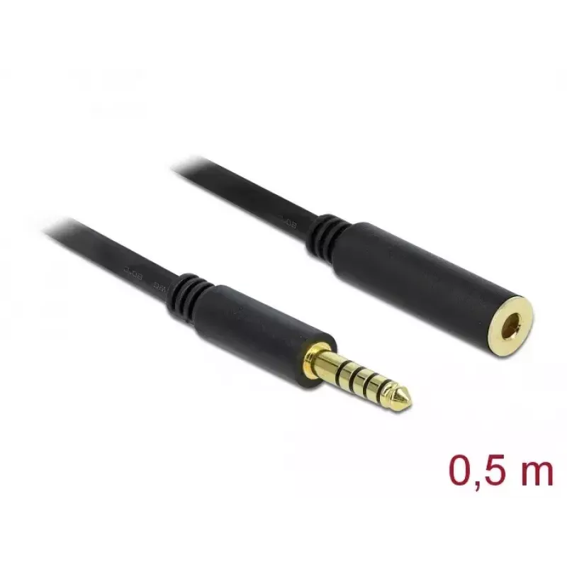 Garso kabelis DeLOCK 85795 0,5 m 4,4 mm Juodas