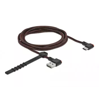 USB 2.0 kabelis DeLOCK EASY-USB Type-A kištukas į Type-C kištuką lenktas 2 m juodas