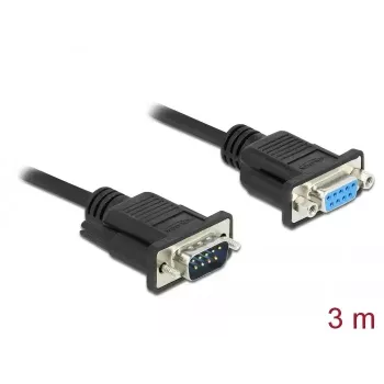 RS-232 nulinio modemo laidas DeLOCK 86617, 3 m, juodas