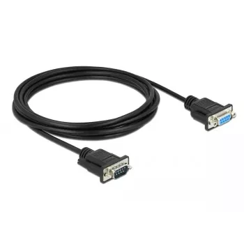 RS-232 nulinio modemo laidas DeLOCK 86617, 3 m, juodas