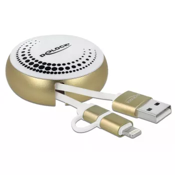 Įtraukiamas kabelis DeLOCK 85820 USB 2.0 Type-A į Micro-B / Lightning