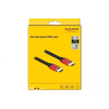 HDMI kabelis DeLOCK Ultra High Speed 48 Gbps 8K 60 Hz raudonas 2 m