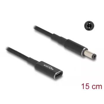 DeLOCK adapterio laidas USB Type-C moteriškas į 5,5 x 2,1 mm vyrišką 15 cm
