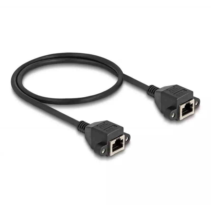 DeLOCK RJ50 prailginimo laidas moteriškas–moteriškas S/FTP 0,5 m juodas