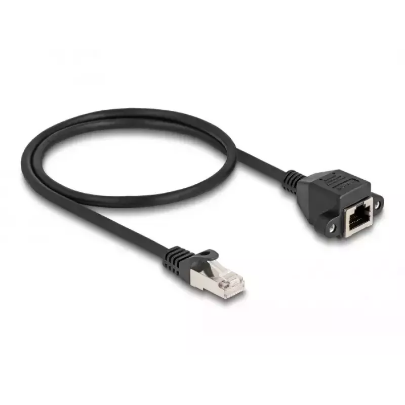 DeLOCK RJ50 prailginimo kabelis kištukas–lizdas S/FTP 0,5 m juodas
