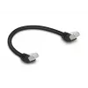 Tinklo kabelis DeLOCK RJ45 Cat.6A S/FTP 45° kampu 0,25 m juodas