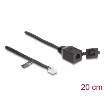 DeLOCK RJ12 kištukas į RJ12 lizdą 20 cm juodas