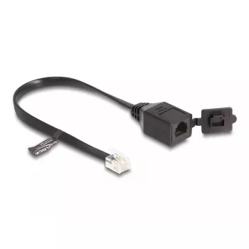 DeLOCK RJ12 kištukas į RJ12 lizdą 20 cm juodas