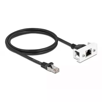 DeLOCK tinklo ilginimo kabelis Cat.6A 1m juodas S/FTP RJ45