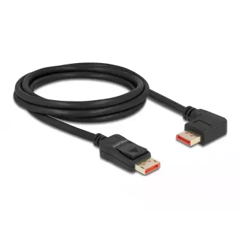 DisplayPort kabelis DeLOCK 8K 60 Hz 2 m tiesus kištukas į 90° kairįjį kampinį kištuką