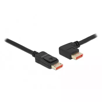 DisplayPort kabelis DeLOCK 8K 60 Hz 2 m tiesus kištukas į 90° kairįjį kampinį kištuką