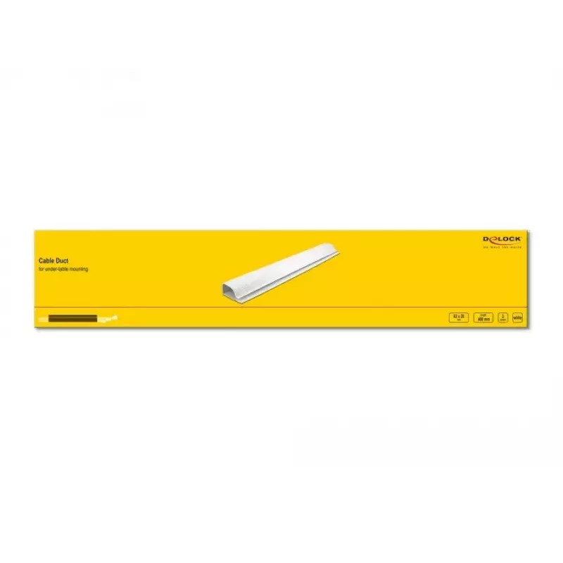Kabelių kanalas DeLOCK 20885 montavimui po stalu 63 x 28 mm baltas 2 vnt.