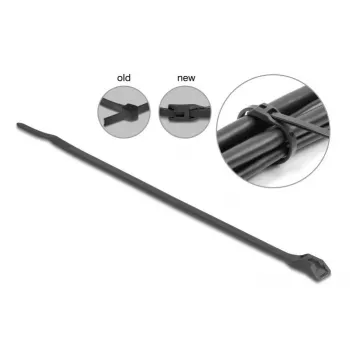 Atsegamas kabelio raištis DeLOCK 19467 Poliamidas Juoda 150mm 100vnt