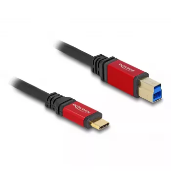 USB laidas DeLOCK 80612 USB Type-C į Type-B 1m 5 Gbps raudonas metalinis