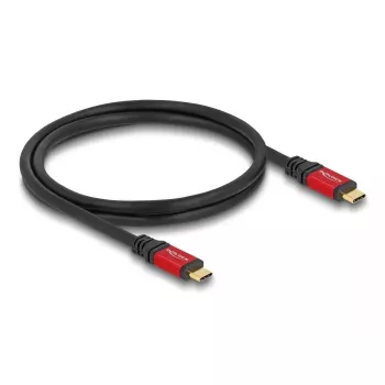 USB laidas DeLOCK 80652 Type-C vyriškas į Type-C vyrišką 20 Gbps 100 W 0,8 m raudonas metalinis