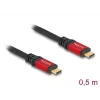 DeLOCK USB laidas USB Type-C vyriškas į vyrišką 20 Gbps 0,5 m raudonas metalinis