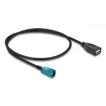 Koaksialinis kabelis DELOCK 90702 HSD Z į USB A, 0,5 m, juoda/mėlyna