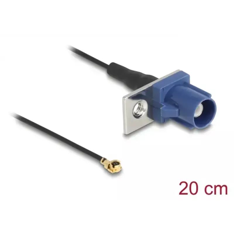 DeLOCK 90727 Koaksialinis kabelis 1.13 0.2 m FAKRA C I-PEX MHF1 Juodas Mėlynas