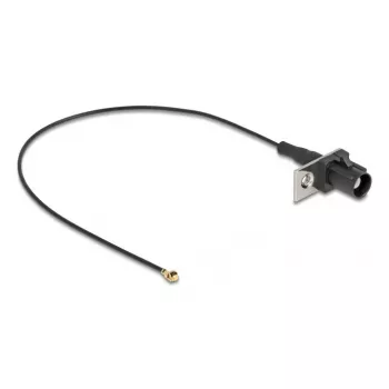 Koaksialinis kabelis DELOCK 90728 — FAKRA A į I-PEX MHF1, 0,2 m, 1,13 mm, juodas