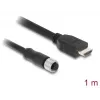 DELOCK M12 A-koduotas 17 kontaktų (moteriškas) – HDMI (vyriškas) laidas, 1 m, juodas