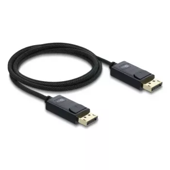 DELOCK Coaxial DisplayPort kabelis 16K 60 Hz 80 Gbps, DisplayPort į DisplayPort, 2 m, juodas, pintas apvalkalas