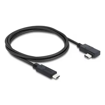 DELOCK koaksialinis USB4 Gen 3x2 laidas, lenktas kairėn/dešinėn USB-C į USB-C, 40 Gbps, USB PD 3.1, 240 W, 0,5 m