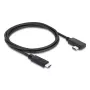 DELOCK koaksialinis USB4 Gen 3x2 laidas, lenktas kairėn/dešinėn USB-C į USB-C, 40 Gbps, USB PD 3.1, 240 W, 0,5 m