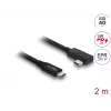 DELOCK koaksialinis USB4 Gen 3x2 40 Gbps USB-C į USB-C kampuotas kairėn/dešinėn PD 3.1 240W 2 m laidas