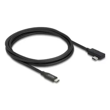 DELOCK koaksialinis USB4 Gen 3x2 40 Gbps USB-C į USB-C kampuotas kairėn/dešinėn PD 3.1 240W 2 m laidas