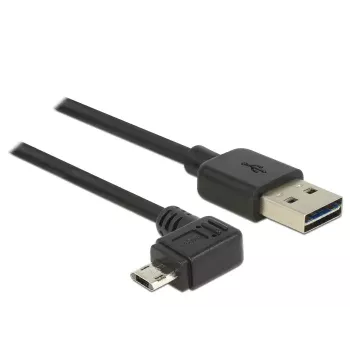 USB 2.0 laidas DELOCK Type-A → Micro-USB B kampuotas kairėn/dešinėn, 5 m, juodas